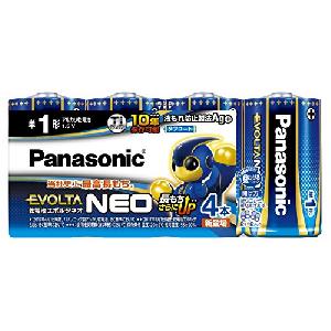 パナソニック エボルタNEO 単1形アルカリ乾電池 4本パック LR20NJ...