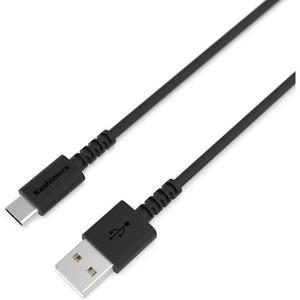 カシムラ USB充電&amp;同期ケーブル 2m Type-C ブラック 充電&amp;データ通信 5V3Aのハイパワー充電に対応 NAJ-627